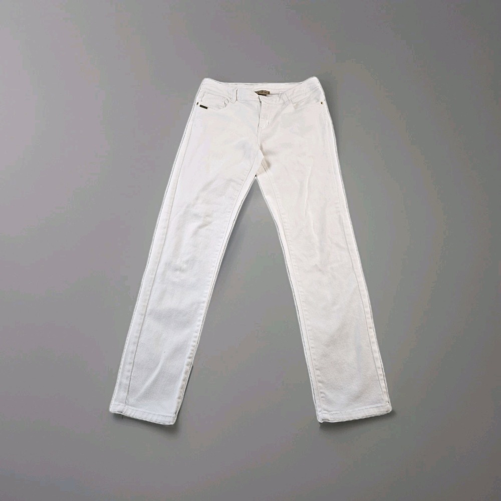 Miss‎ Tina Tina Knowles Women's Pure White Denim Jeans Slim Mid Rise 30" X 29.5"
